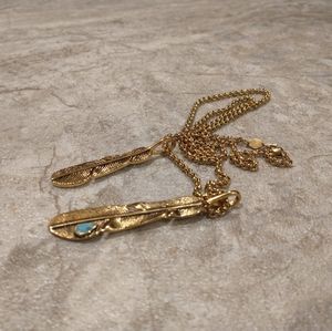 Gold Plated Feather Necklace